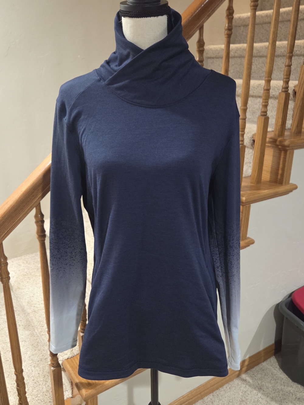 Women's Calia Navy Ombre Long-Sleeve Turtleneck Top